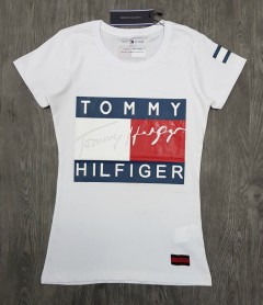 TOMMY - HILFIGER  Ladies T-Shirt (WHITE) (S - M - L - XL ) 