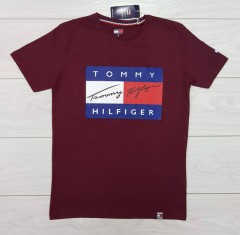 TOMMY - HILFIGER Mens T-Shirt (MAROON) (S - M - L - XL ) 