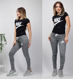 NIKE Ladies T-Shirt And Pants Set (BLACK - GRAY) (S - M - L - XL) (