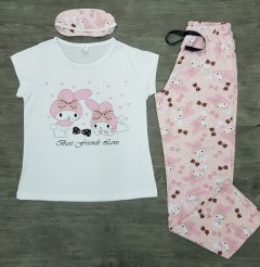 Despicable Me Ladies 3 Pcs Pyjama Set (WHITE - PINK) (S - L - XL)