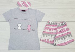CALIMERA Ladies 3 Pcs Set (GRAY - PINK) (MD) (S - M - L - XL) (Made in Turkey)