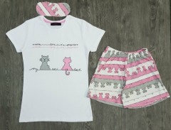 CALIMERA Ladies 3 Pcs Set (WHITE - PINK) (MD) (S - M - L - XL) (Made in Turkey)