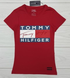 TOMMY - HILFIGER Ladies T-Shirt (RED) (S - M - L - XL)