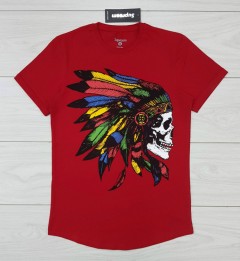 SUPREEM Mens Design T-Shirt (RED) (Made in Turkey) (S - M - L - XL - XXL )