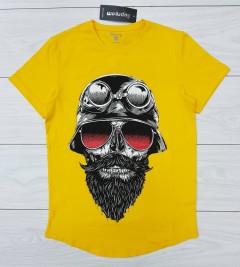 SUPREEM Mens Design T-Shirt (DARK YELLOW)) (Made in Turkey) (S - M - L - XL - XXL )