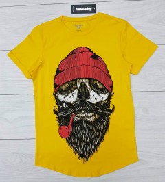 SUPREEM Mens Design T-Shirt (DARK YELLOW) (Made in Turkey) (S - M - L - XL - XXL )