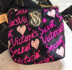 VICTORIAS SECRET Ladies Bag (BLACK - PINK) (MD) (VS) (Free Size)