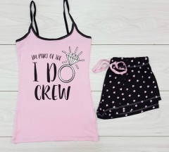 Ladies Top And Short Set (PINK - BLACK) (LP) (XS - S - M - L - XL) 