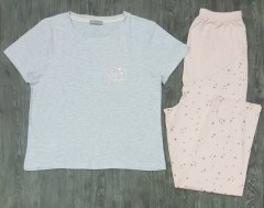 NEW LOOK  Ladies Pyjama Set (GRAY - PINK) (LP) (S- M - L - XXL - 3XL) 