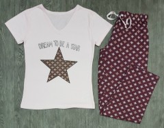PRIMARK Ladies Pyjama Set (LIGHT PINK - MAROON) (LP) (XS - S- M - L - XL - XXL)