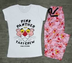 Turkey Ladies Set (WHITE - PINK) (S - M - L - XL) 