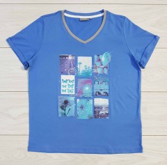 FRANSA  Ladies T-Shirt (BLUE) (M - L - XL )