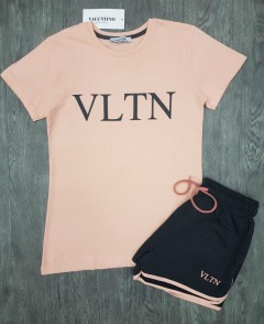 VALENTINO Ladies Turkey Shorty Set (LIGHT PINK - GRAY) (S - M - L - XL) 