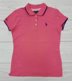 U.S.POLO ASSN  Ladies Polo Shirt (PINK) ( M ) 