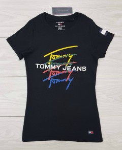 TOMMY - HILFIGER  Ladies T-Shirt (BLACK) (S - M - L - XL) 