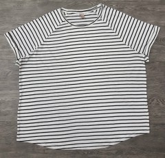 HM Ladies T-Shirt (WHITE - BLACK) (XL)