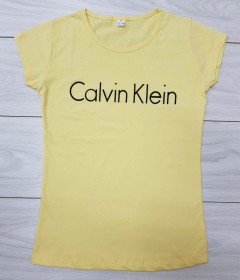 CALVIN KLEIN  Ladies Turkey T-Shirt (LIGHT YELLOW) (S - M - L - XL)