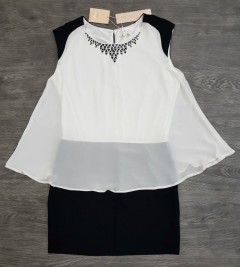 LA CHAPELLE Ladies Dress (WHITE - BLACK) (LC) (M)