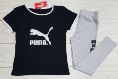 PUMA Ladies Tuekey 2 Pcs Set (BLACK - GRAY) (L - XL )