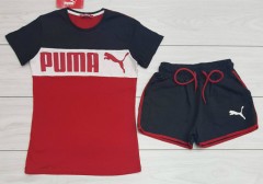 PUMA Ladies Turkey Shorty Set (BLACK - RED) (S - M - L - XL) 