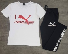 PUMA Ladies Turkey 2 Pcs Set (WHITE - BLACK) (S - M - L - XL)