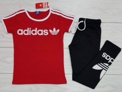 ADIDAS Ladies Turkey 2 Pcs Set (RED - BLACK) (S - M - L - XL) 