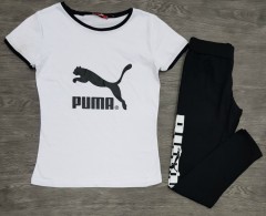 PUMA  Ladies Turkey 2 Pcs Set (WHITE - BLACK) (S - M - L - XL )