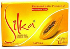 SILKA Silka Whitening Herbal Papaya Soap with Vitamin E(yellow) (MA)