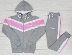 EMPORIO ARMANI Ladies Turkey 2 Pcs Sweatshirt + Pant (GRAY - PINK) (S - M - L - XL)