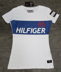 TOMMY HILFIGER Ladies T-Shirt (WHITE) (S - M - L - XL)