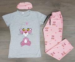 Turkey 3 Pcs Ladies Set (GRAY - PINK) (S - M - L - XL) 