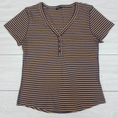 HM Ladies T-Shirt (BROWN - BLACK) (M) 