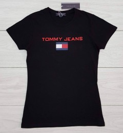 TOMMY HILFIGER Ladies T-Shirt (BLACK) (S - M - L - XL)