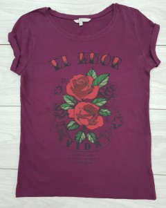 HM Ladies T-Shirt (MAROON) (XS - M - L - XL)
