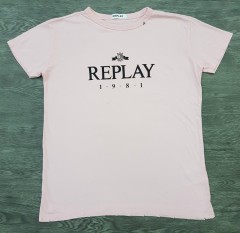 REPLAY Ladies T-Shirt (LIGHT PINK) (L)