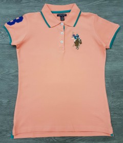 U.S. POLO ASSN Ladies Polo Shirt (LIGHT PINK) (S - M - L - XL)