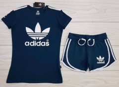 ADIDAS Ladies Shorty Set (GREEN - BLUE) (S - M - L - XL)