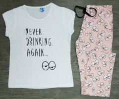Despicable Me Ladies Turkey 2 Pcs Set (WHITE - LIGHT PINK) (S - M - L - XL ) 