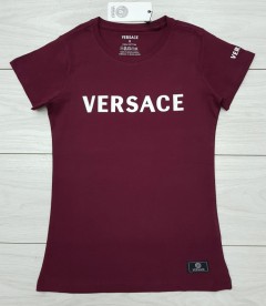 VERSACE Ladies T-Shirt (MAROON) (S - M - L - XL) 