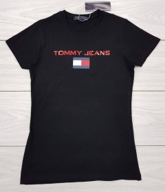 TOMMY HILFIGER Ladies T-Shirt (BLACK) (S - M - L - XL)