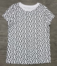 Girls T-Shirt (WHITE - BLACK) (5 to 8 Years)