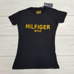 TOMMY HILFIGER Ladies T-Shirt (BLACK) (S - M - L - XL)