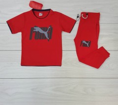 PUMA Boys 2 Pcs T-Shirt + Pants Sport Set (RED) (2 to 10 Years) 