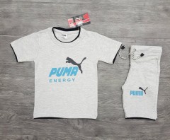 PUMA  Boys 2 Pcs T-Shirt + Short Sport Set (GRAY) (2 to 10 Years) 