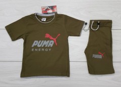 PUMA Boys 2 Pcs T-Shirt + Short Sport Set (BROWN) (2 to 10 Years)
