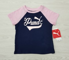 PUMA Girls T-Shirt (NAVY - PINK) (2_6 Years)