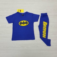 BATMAN  Boys 2 Pcs T-Shirt + Pants Sport Set (BLUE) (2 to 12 Years)