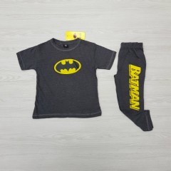 BATMAN Boys 2 Pcs T-Shirt + Pants Sport Set (DARK GRAY) (2 to 12 Years)