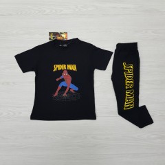 SPIDER MAN Boys 2 Pcs T-Shirt + Pants Sport Set (BLACK) (2 to 12 Years)