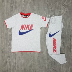 NIKE Boys 2 Pcs T-Shirt + Pants Sport Set (GRAY) (2 to 12 Years)